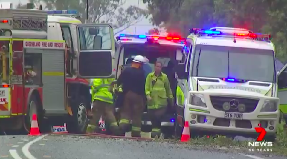 The Queensland Ambulance Service said it had experienced one of its ‘darkest days’ after the fatal crash. Source: 7News
