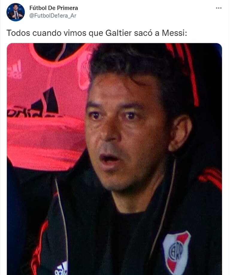 Los usuarios estallaron cuando Galtier sacó a Messi (Foto: Captura de Twitter)