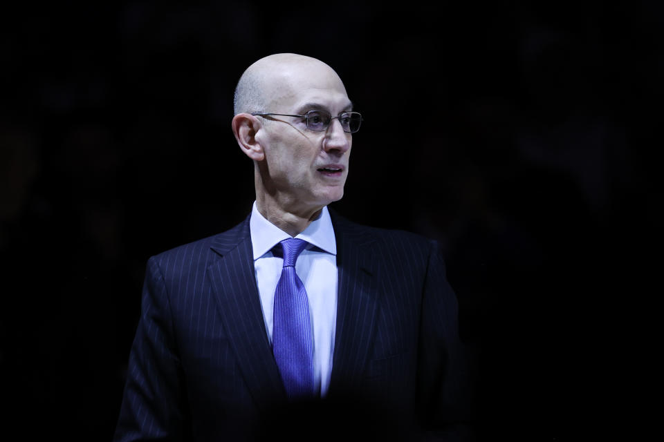 SAN FRANCISCO, CA - OCTOBER 18: Commissioner of the NBA, Adam Silver is seen at the Champions Ring Night Ceremony before NBA game between Golden State Warriors and Los Angeles Lakers at the Chase Center on October 18, 2022 in San Francisco, California, United States. (Photo by Tayfun Coskun/Anadolu Agency via Getty Images)