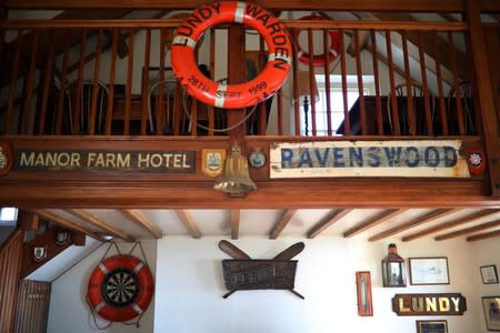 General view of the inside of the Marisco Tavern during the Cloud Appreciation Society's gathering in Lundy