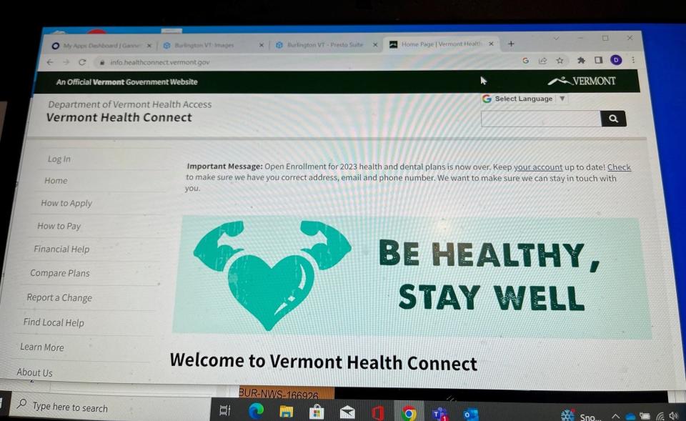 Vermont Health Connect is the state's health insurance marketplace.