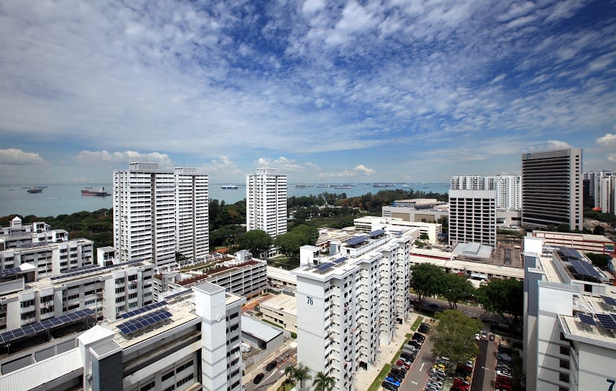 High-angle shot of Marine Parade Central and Parkway Parade