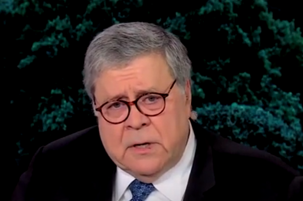 Former US attorney general Bill Barr is interviewed by Kaitlan Collins on CNN on Friday 26 April 2024 (CNN)