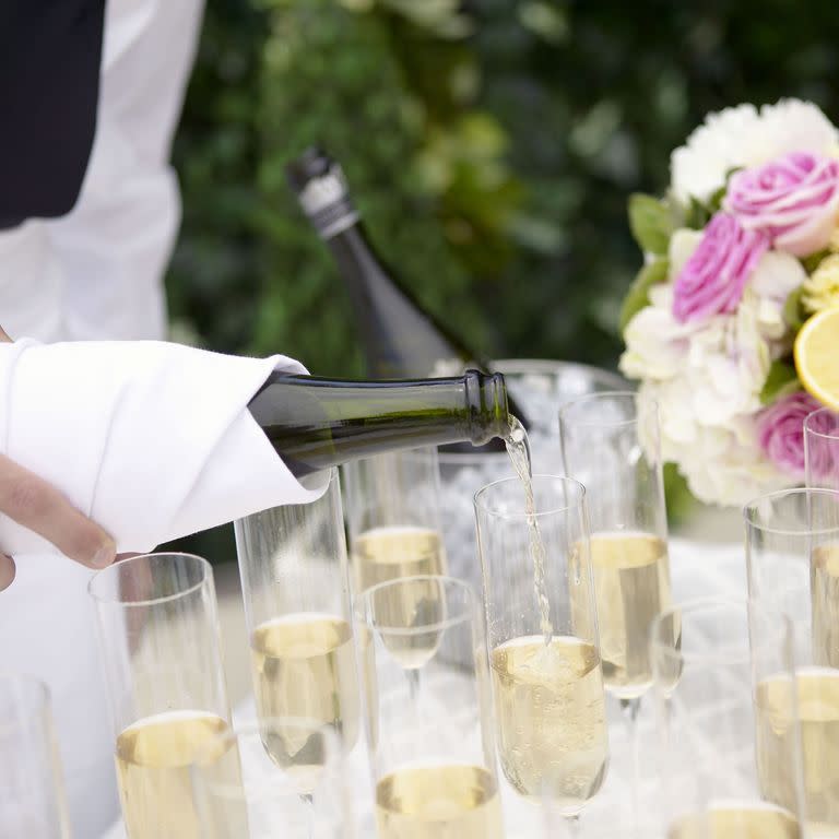 <p>This goes without saying: Nobody has time for a drunk party guest — and the open bar isn't to blame. "We all love an open bar, but as a guest it's important to understand your limits so you don't embarrass yourself or the couple," says Hayden. So, <a href="https://www.goodhousekeeping.com/food-recipes/cooking/tips/g1691/uncork-champagne-bottle/" rel="nofollow noopener" target="_blank" data-ylk="slk:drink responsibly and cheers;elm:context_link;itc:0;sec:content-canvas" class="link ">drink responsibly and cheers</a> to the happy couple! </p>