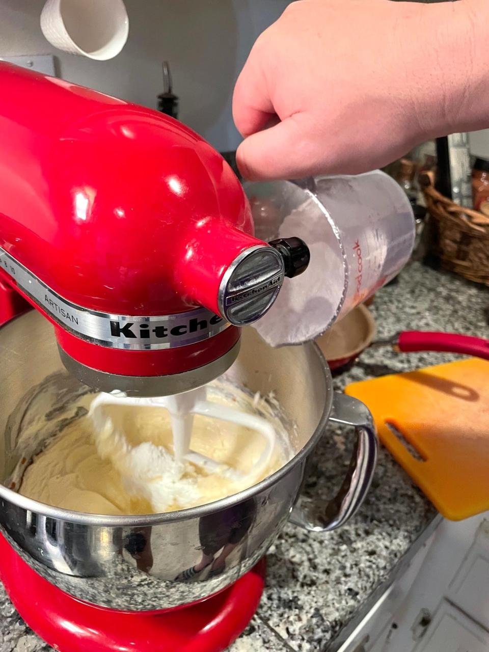 Making frosting for Ina Garten Beatty's Chocolate Cake