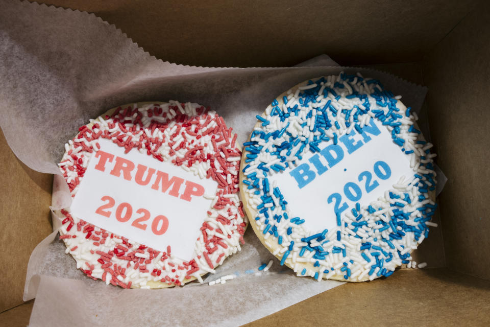 La panadería Lochel's en Hatboro vende galletas de cada uno de los candidatos. (Jonno Rattman para The New York Times)