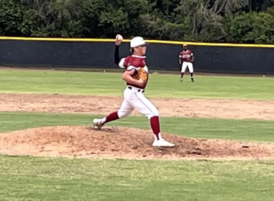 Palm Beach Central freshman Camden McFadden pitched into the fifth inning against Dwyer on Tuesday in Wellington.