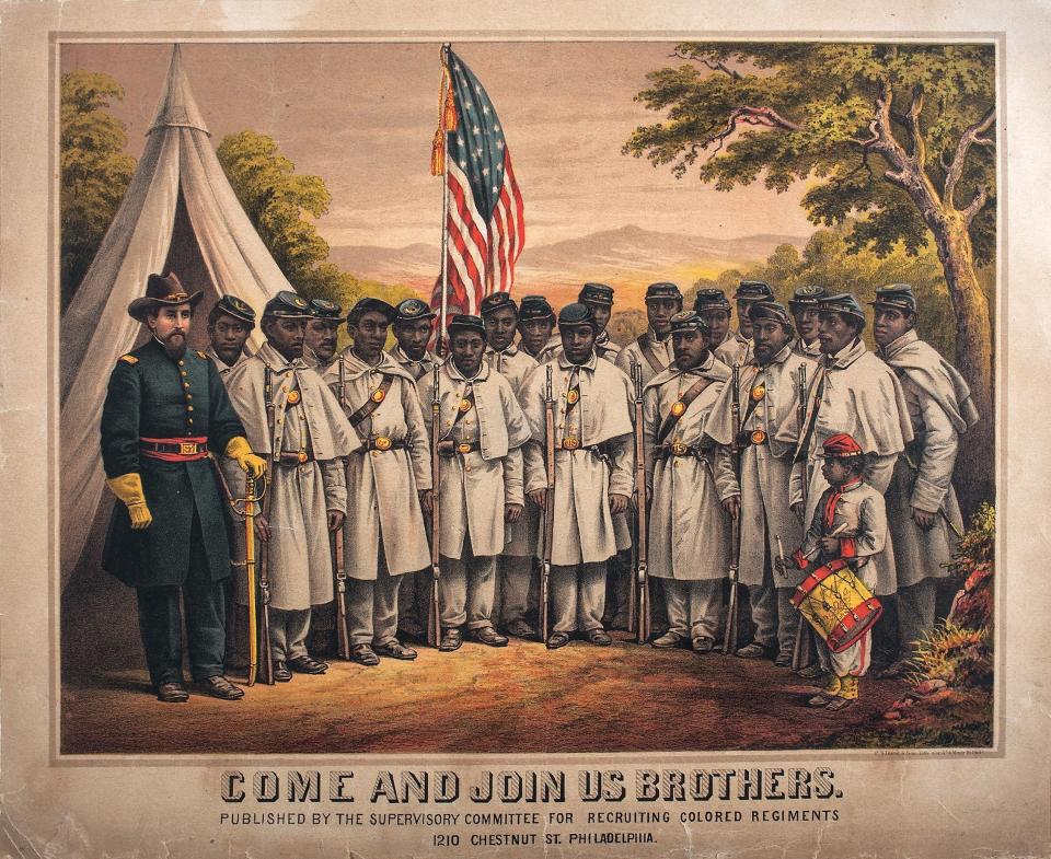 A recruiment poster for the United States army during the American Civil War