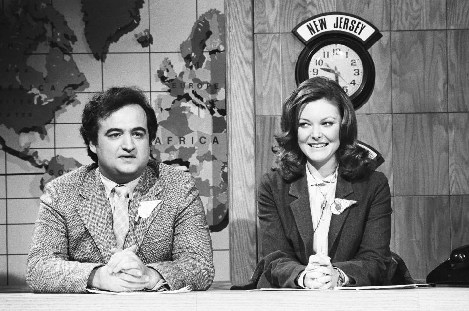 John Belushi and Jane Curtin on 