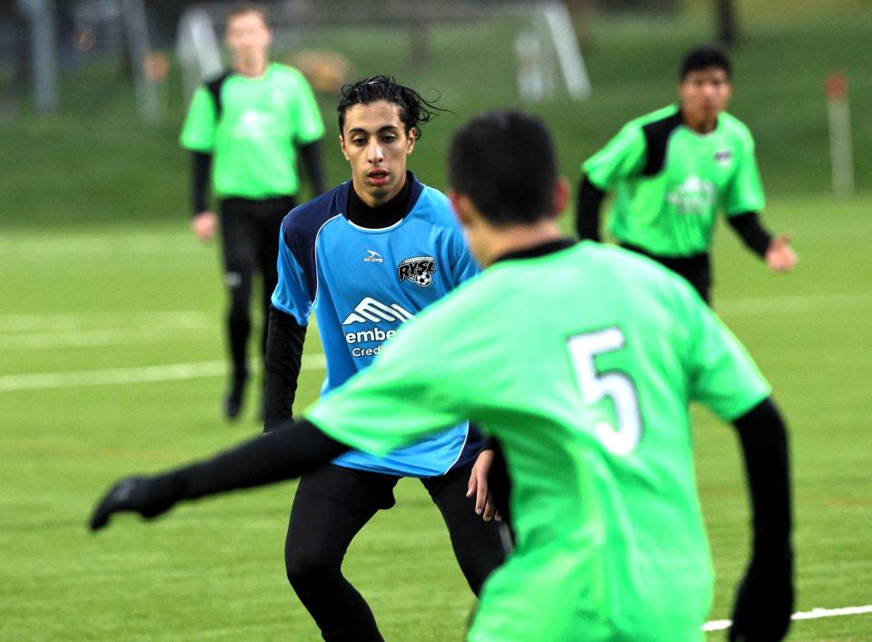 Ali Aljamal, an exchange student at Redding School of the Arts, competes Friday, March 22, 2024 at the California Soccer Park in Redding.