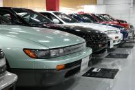 <p>The beautiful Seafoam green Silvia is a very early fifth-generation "Q's" model, equipped with the base CA18DE engine, before Nissans switched to the SR20 for Japan. </p>