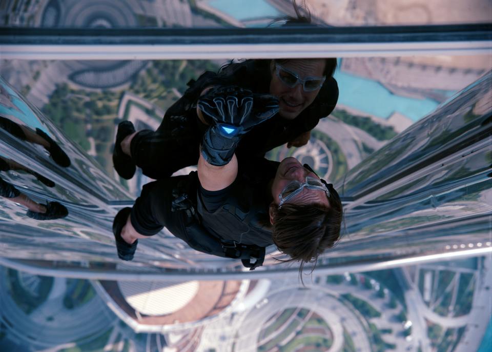 Ethan (Tom Cruise) has to stave off a nuclear war and scale the Burj Khalifa in "Mission: Impossible – Ghost Protocol."