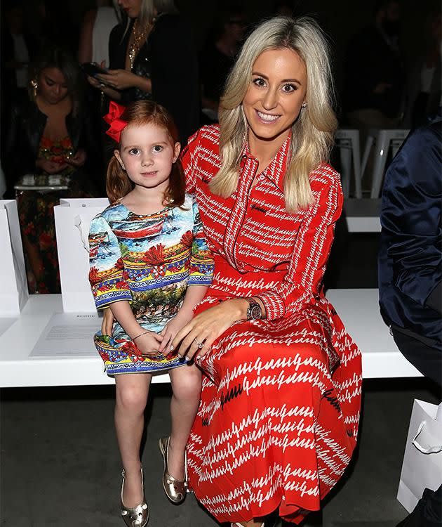 Roxy and Pixie sit front row at Australian Fashion Week's opening night. Photo: Getty