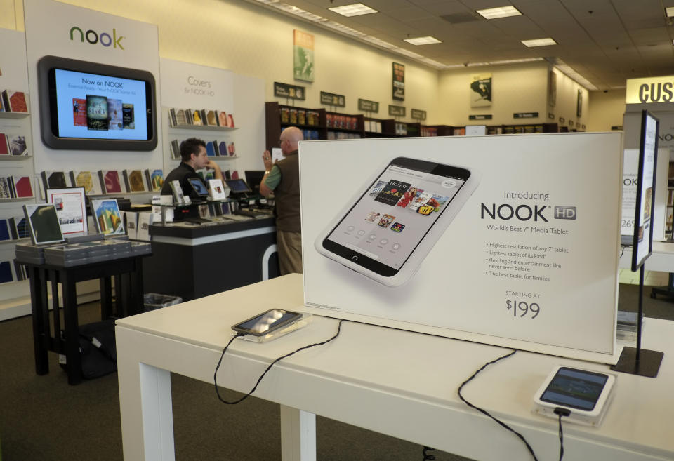 A section dedicated to Nook inside a Barnes & Noble store (AP)