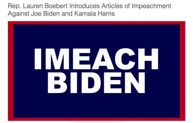 IMEACH! (Photo: Rep. Lauren Boebert's website)