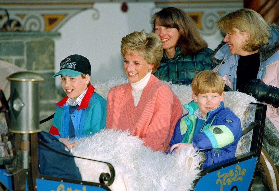 Princess Diana with Prince William and Harry