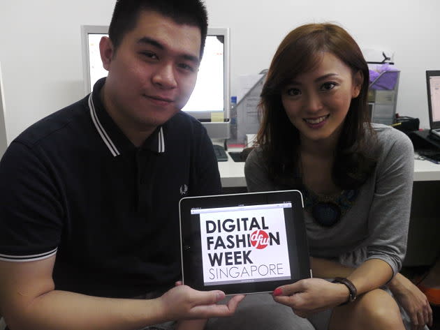 Keyis Ng (left) with his co-founder of Digital Fashion Week, Charina Widjaja. (Yahoo! photo)