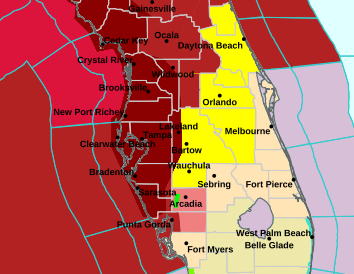 A tornado watch remains in effect for Polk County until 4 p.m. Monday. The tropical storm warning, previously limited to the western border of Polk, is now in effect for a small portion of western Polk.