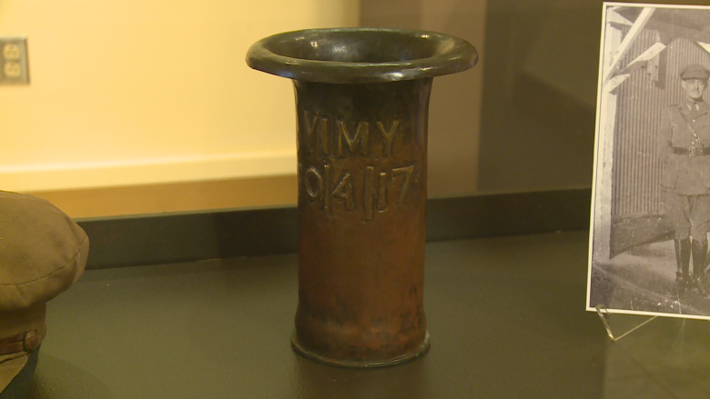 Ballistic flower vase, shrapnel-pierced rifle among Vimy artifacts in N.B. exhibit