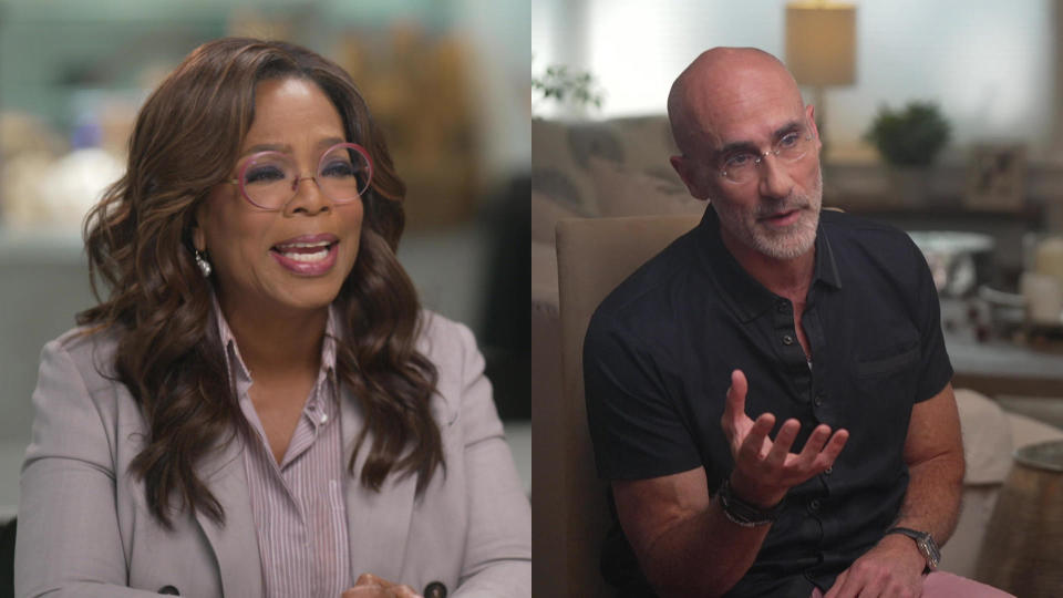 Oprah Winfrey and Arthur Brooks, who have co-written a new book about happiness.  / Credit: CBS News