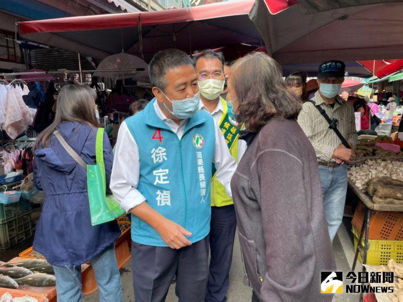 ▲徐定禎代表民進黨參選苗栗縣長。（圖／記者黃宣尹攝）