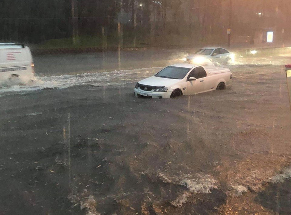 NSW Police warned drivers to not attempt to drive in floodwaters as Sydney city copped a drenching. Photo: NSW Police