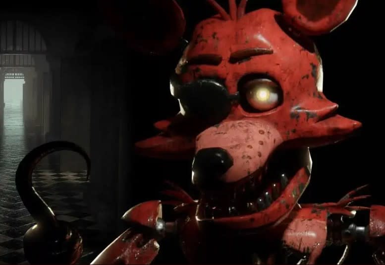 Diseño de Foxy y su parche en el videojuego de Five Nights at Freddy's