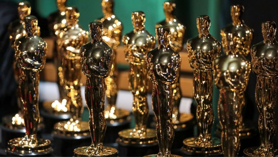 HOLLYWOOD, CALIFORNIA - MARCH 12: In this handout photo provided by A.M.P.A.S., Oscar statuettes are seen backstage during the 95th Annual Academy Awards on March 12, 2023 in Hollywood, California.