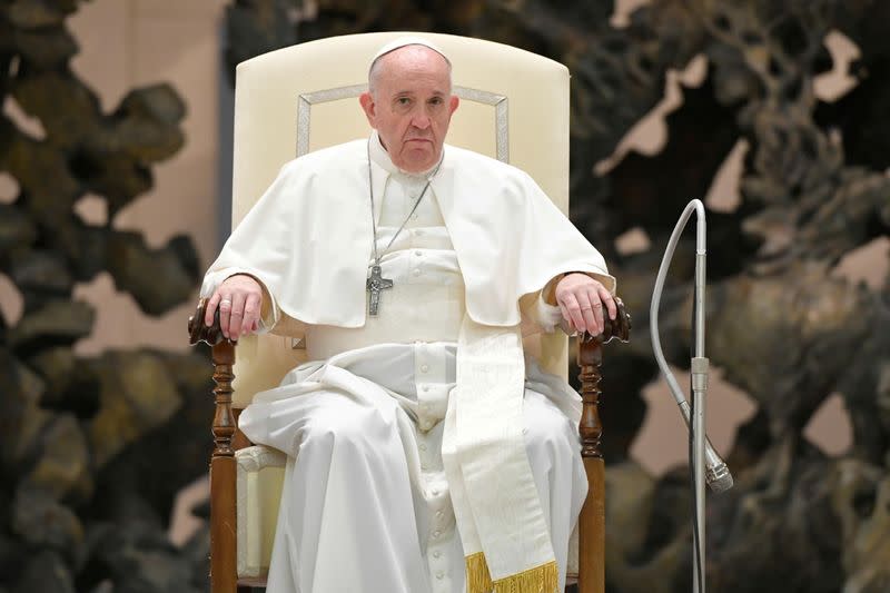 Pope Francis attends the weekly general audience at the Vatican