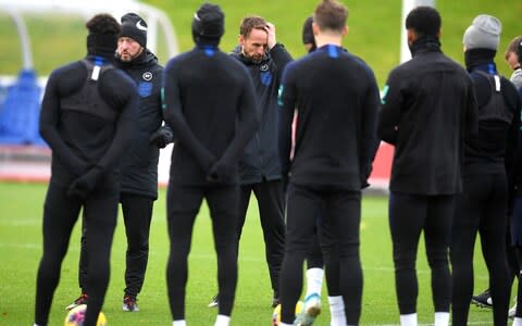 On the training ground, he has been preparing his players for Thursday's Euro 2020 qualifier with Montenegro - Credit: GETTY IMAGES