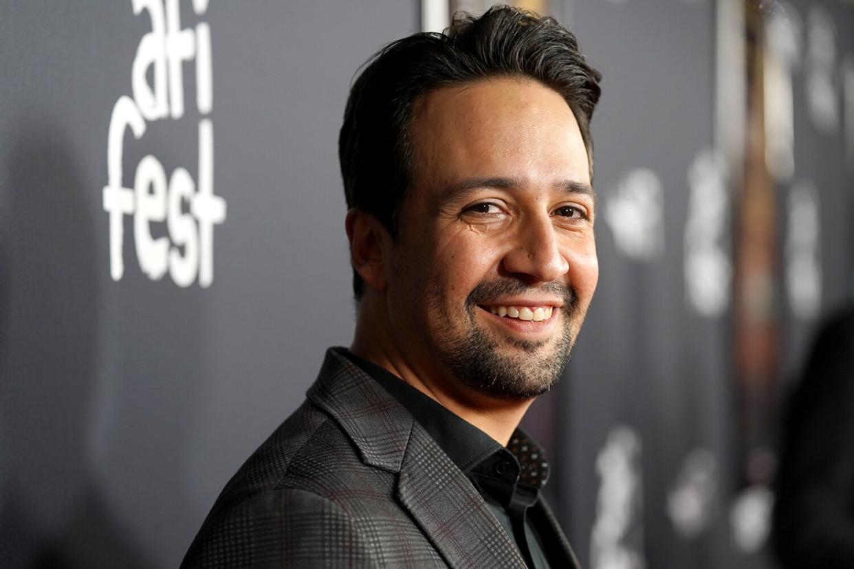 HOLLYWOOD, CALIFORNIA - NOVEMBER 10: Lin-Manuel Miranda attends Netflix's tick, tick...BOOM! World Premiere on November 10, 2021 at TCL Chinese Theatre in Los Angeles, California. (Photo by Presley Ann/Getty Images for Netflix)