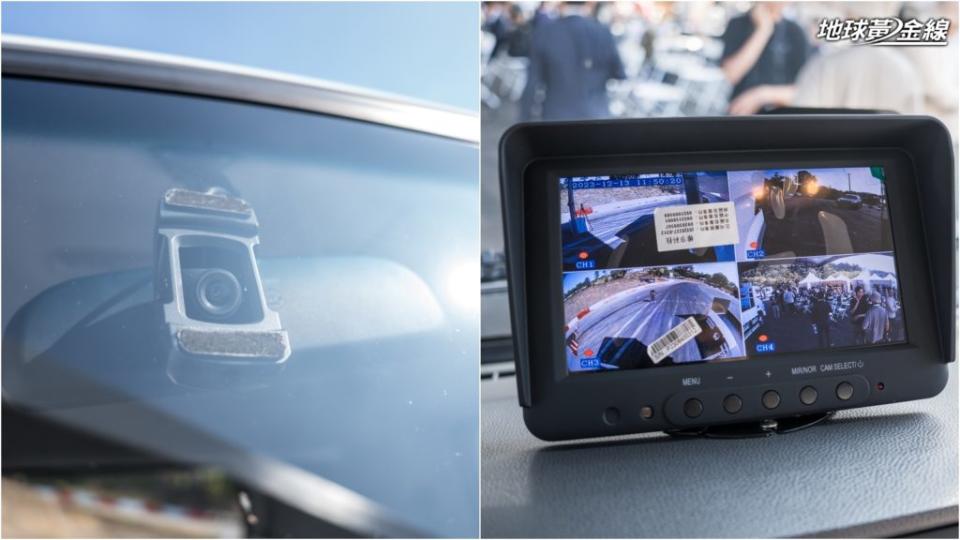 法規要求配備四路行車記錄器與數位行車記錄儀。(攝影/ 劉家岳)