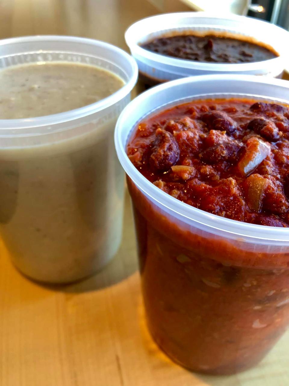 Soups now available at Hive include chicken velvet, black bean and Lennie's voodoo chili.