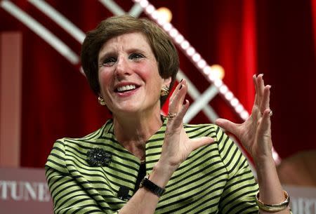 Irene Rosenfeld, chairperson and CEO of Mondelez International, speaks at the Fortune's Most Powerful Women's Summit in Washington October 13, 2015. REUTERS/Kevin Lamarque