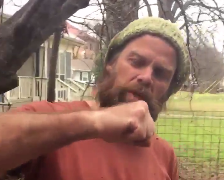Thor Harris demonstrates 'how to punch a Nazi' in the video that caused his temporary suspension on Twitter: Twitter