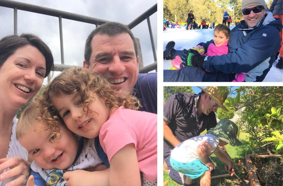 Mick O’Dowd with wife Katharine and children Amelia and Thomas. Source: GoFundMe