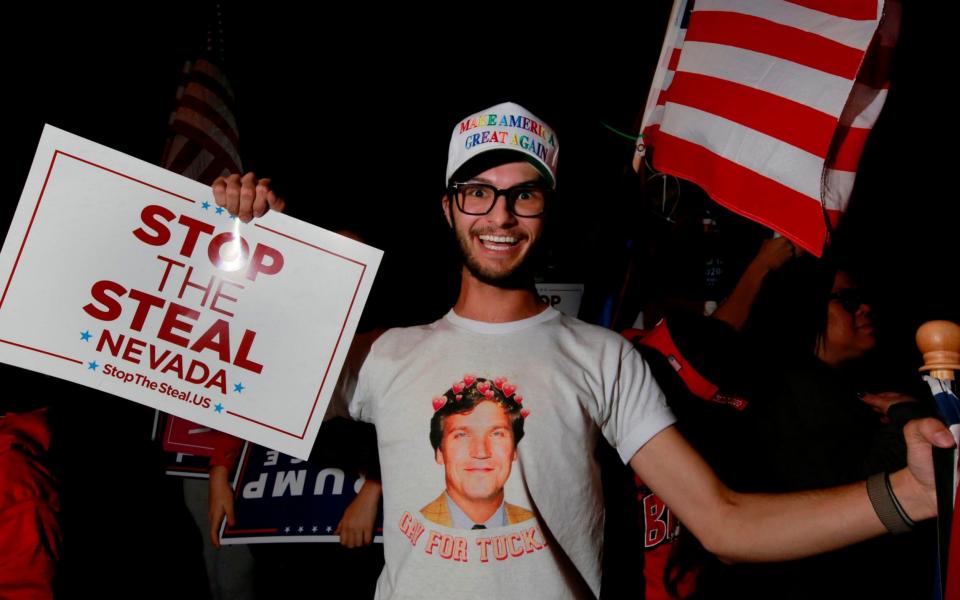 Donald Trump supporter protesting in the days after the November 3 election - AFP