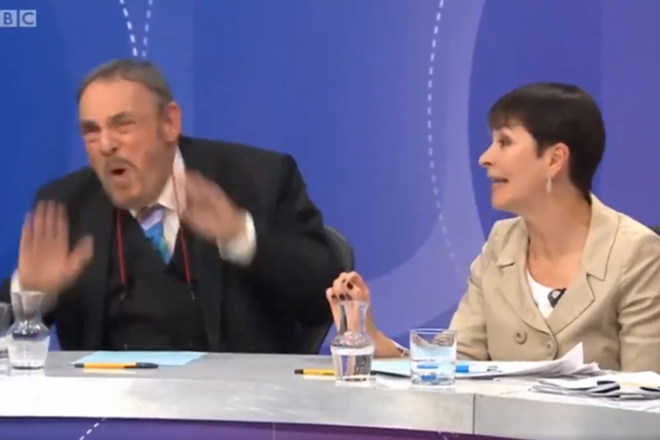 John Rhys-Davies on Question Time: Gimli actor slammed for banging hands on table and shouting 'oh woman' at Caroline Lucas