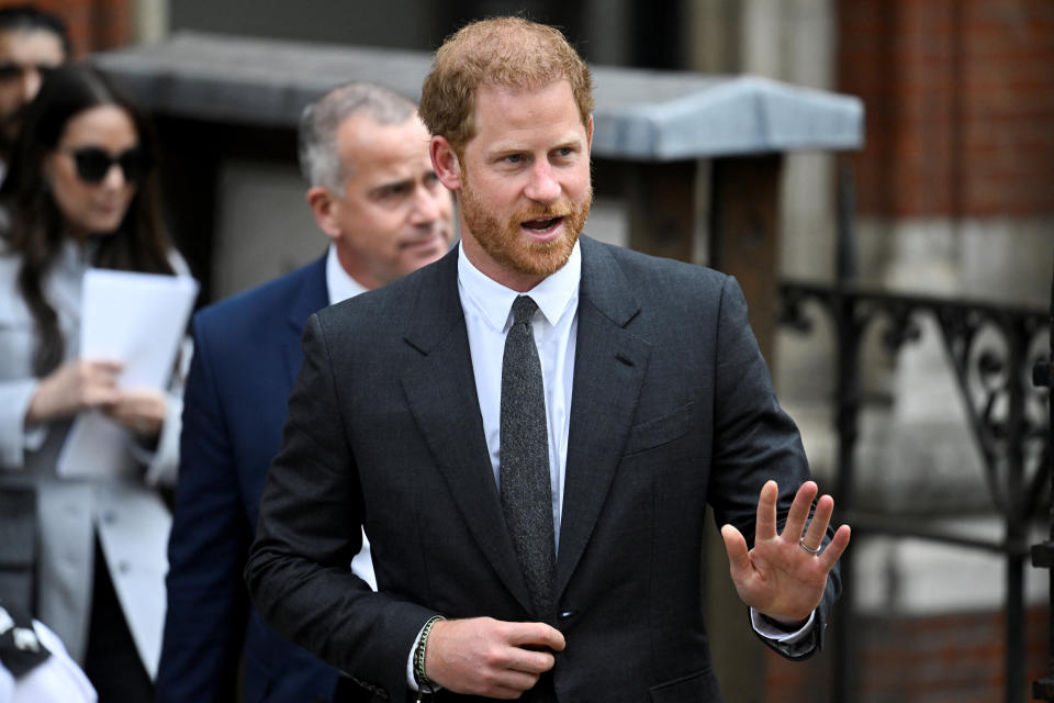 Britain's Prince Harry walks outside the High Court, in London, Britain March 30, 2023. REUTERS/Toby Melville