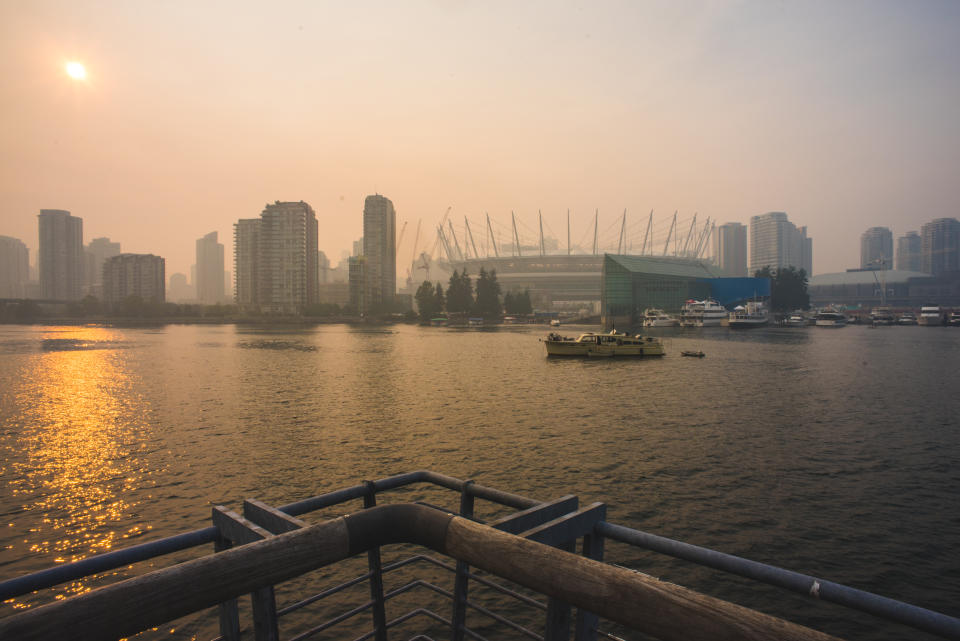 Vancouver BC July 5th the day after the first major forest fire from Victoria BC. Some say comparable to China's air pollution.