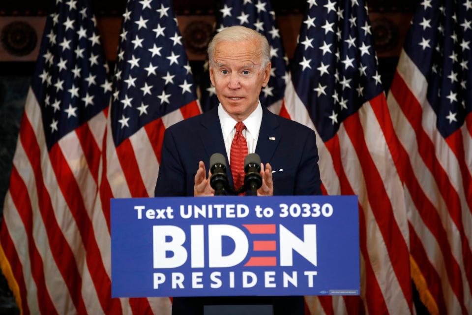 Democratic presidential candidate, former Vice President Joe Biden speaks in Philadelphia: AP