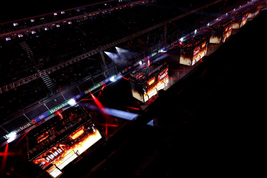 LAS VEGAS, NEVADA – NOVEMBER 15: A general view during the Opening Ceremony during previews ahead of the F1 Grand Prix of Las Vegas at Las Vegas Strip Circuit on November 15, 2023 in Las Vegas, Nevada. (Photo by Chris Graythen/Getty Images)