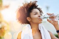 <p>It sounds counterintuitive, but yes, you should<a rel="nofollow noopener" href="https://www.redbookmag.com/body/healthy-eating/a38597/water-myths/" target="_blank" data-ylk="slk:drink more water;elm:context_link;itc:0;sec:content-canvas" class="link "> drink more water</a> to get rid of water weight. It's especially good if you're using H2O to replace sugary sodas, juices, and alcoholic beverages, seeing as none of the above help you lose water weight, Dr. Tara says. Plus, researchers have found that <a rel="nofollow noopener" href="https://www.ncbi.nlm.nih.gov/pubmed/14671205" target="_blank" data-ylk="slk:drinking two liters of water;elm:context_link;itc:0;sec:content-canvas" class="link ">drinking two liters of water</a> can impact your estimated daily energy expenditure by 95 calories, meaning it helps <a rel="nofollow noopener" href="https://www.womansday.com/health-fitness/nutrition/g1087/how-to-speed-up-your-metabolism/" target="_blank" data-ylk="slk:boost your metabolism;elm:context_link;itc:0;sec:content-canvas" class="link ">boost your metabolism</a> and aids in <a rel="nofollow noopener" href="https://www.womansday.com/health-fitness/g5/10-incredible-weight-loss-transformations-99576/" target="_blank" data-ylk="slk:weight loss;elm:context_link;itc:0;sec:content-canvas" class="link ">weight loss</a>. </p>
