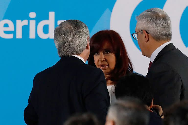 Alberto Fernández y la vicepresidenta Cristina Kirchner, durante un acto en la Casa Rosada