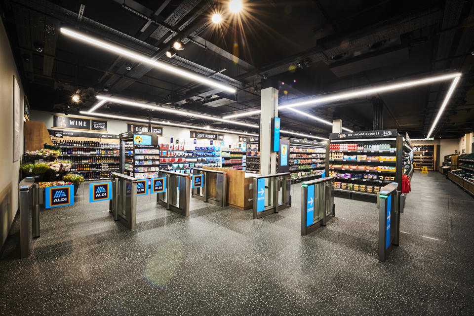 The inside of Aldi's new store