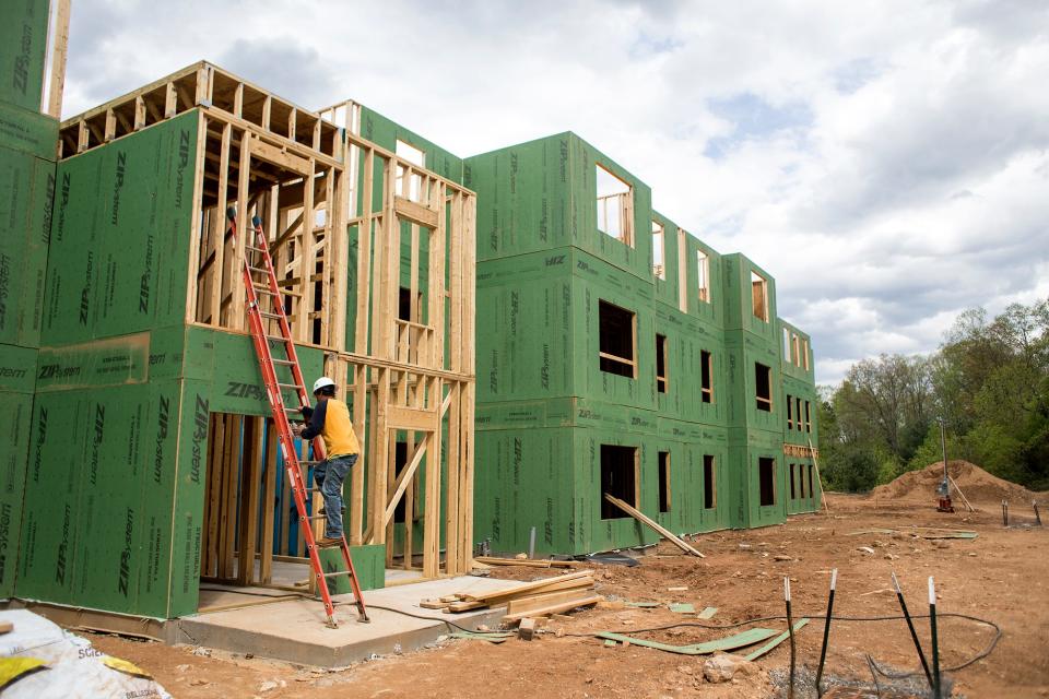 This Citizen Times file photo shows the construction of a Mountain Housing Opportunities development in 2015, which provided 55 units of affordable senior housing.