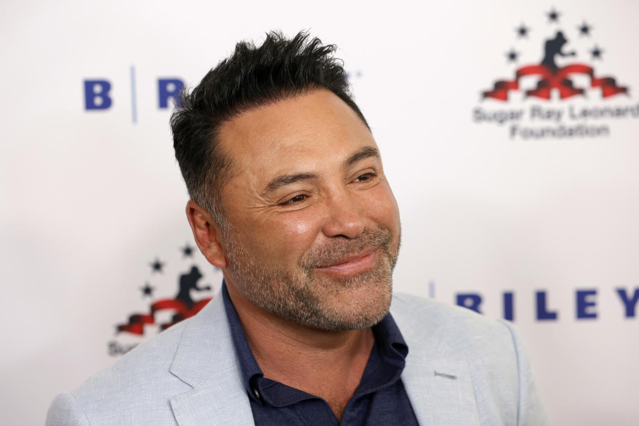 Óscar de la Hoya durante un evento público. (Frazer Harrison/Getty Images)