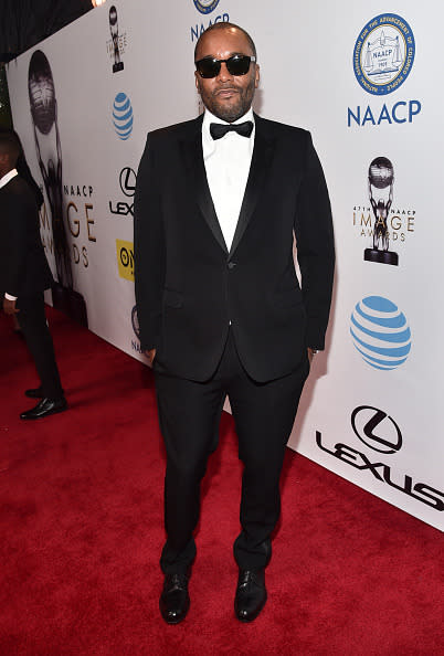 Lee Daniels in a tuxedo and sunglasses at the 47th NAACP Image Awards at Pasadena Civic Auditorium in Pasadena, California. 