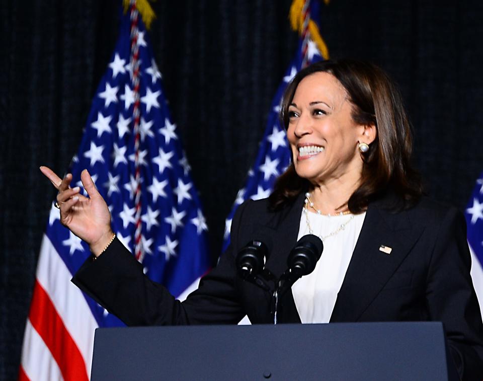 The Vice President of the United States Kamala Harris was the keynote speaker at the Blue Palmetto Dinner Program.  The event featured a host of Democratic Party speakers and was held at the Columbia Convention Center in downtown Columbia, S.C., on June 10, 2022. Vice President talks about her support for South Carolina. 