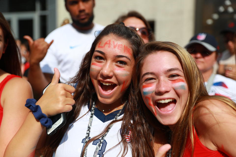 Fans turn out to honor the U.S. women's soccer team for a ticker tape parade along the Canyon of Heroes, Wednesday, July 10, 2019, in New York. (Photo: Gordon Donovan/Yahoo News)